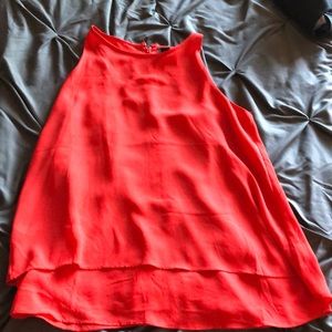 Red work top. Size small. Flowly & loose. Very flattering.